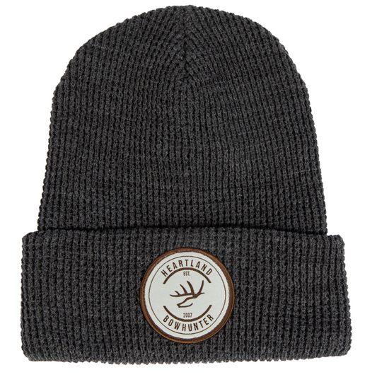 Circle Patch Charcoal Beanie