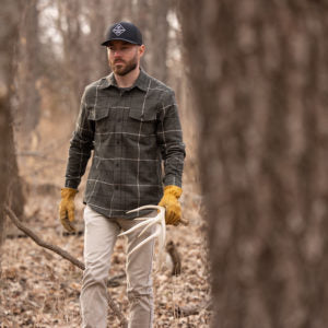 HB Gunnison Flannel In Moss Green Heather